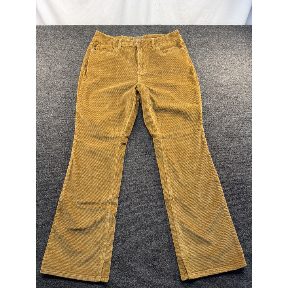 Judy Blue Corduroy Mid Rise Tummy Control Boot Cut Pants Camel Brown Womens 14W